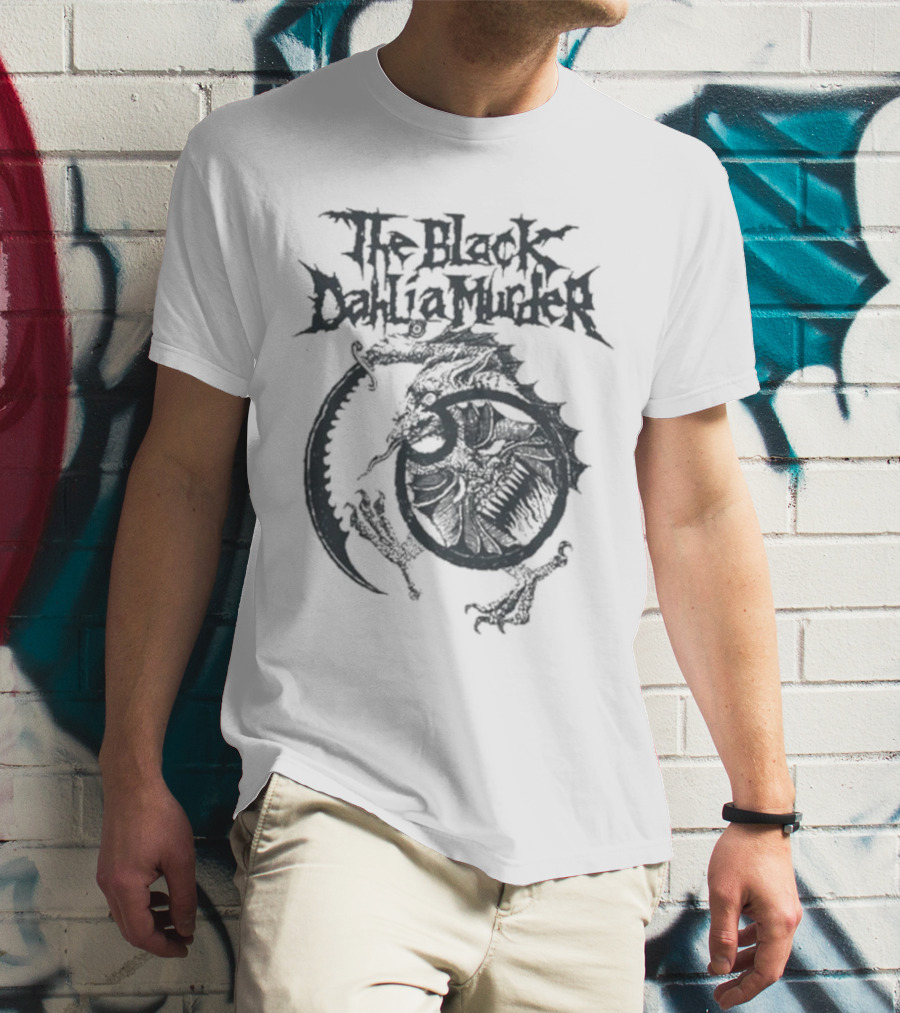 The Black Dahlia Murder Shield Demon Graphic White T-Shirt