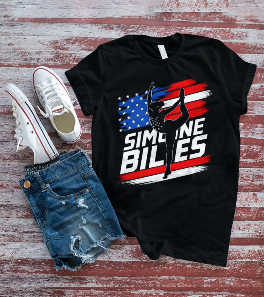 SIMONE BILES USA AMERICAN FLAG GYMNASTICS TEAM T-Shirt