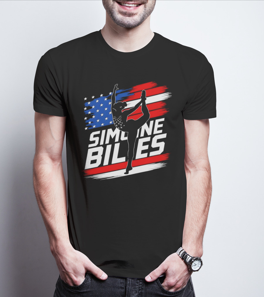 SIMONE BILES USA AMERICAN FLAG GYMNASTICS TEAM T-Shirt