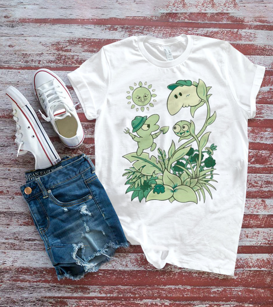 Smiling Friends Disdainful Gardener Cheerful Plant Companions And Sun T-Shirt