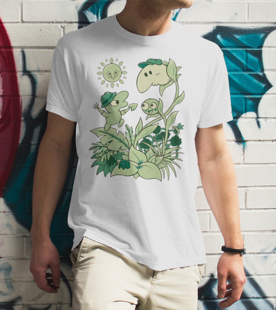 Smiling Friends Disdainful Gardener Cheerful Plant Companions And Sun T-Shirt