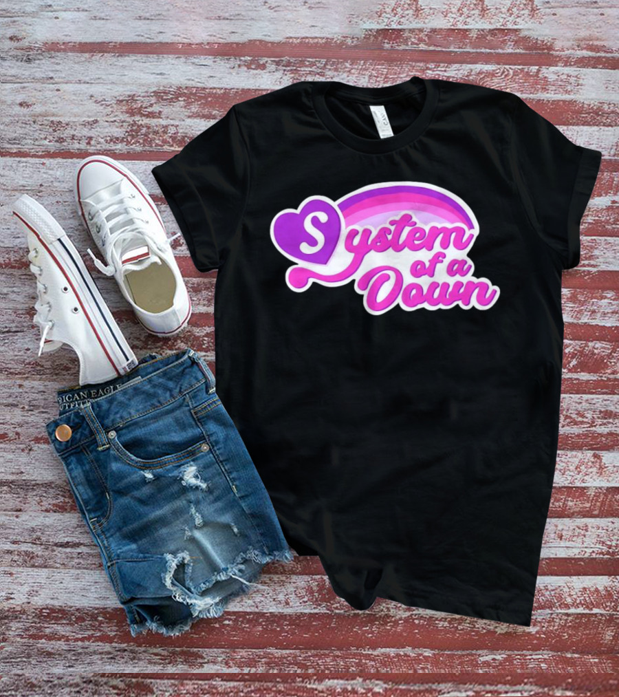 System Of A Down Rainbow Heart T-Shirt