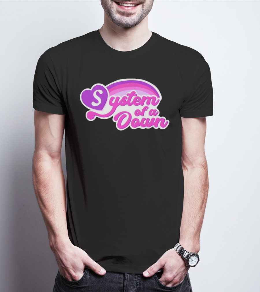 System Of A Down Rainbow Heart T-Shirt