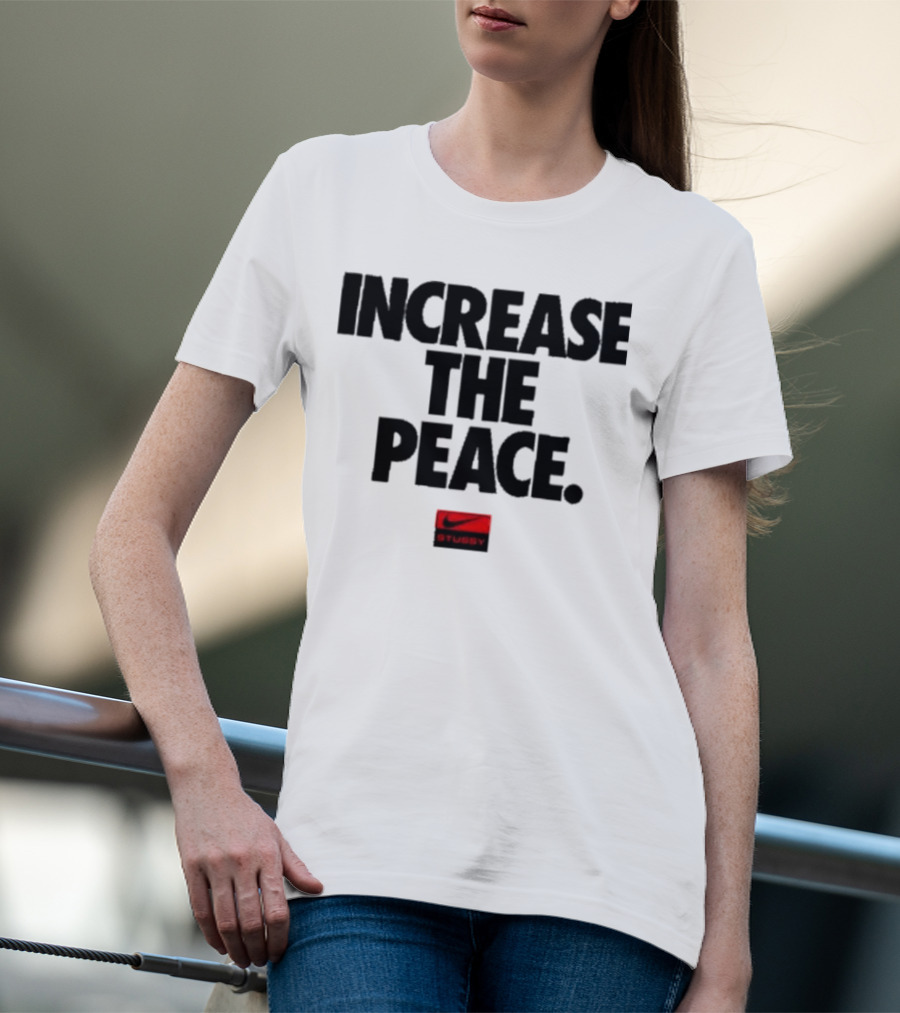 Increase The Peace Stussy Red Swoosh T-Shirt