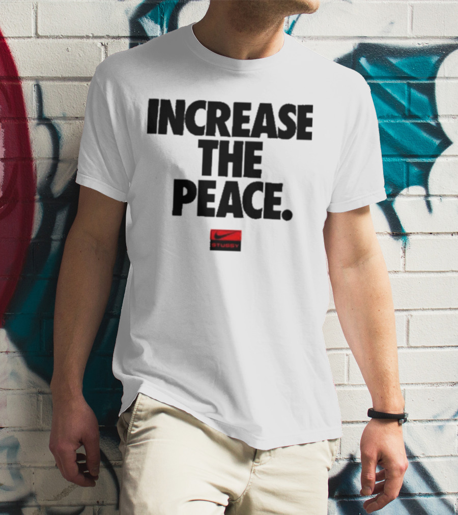 Increase The Peace Stussy Red Swoosh T-Shirt