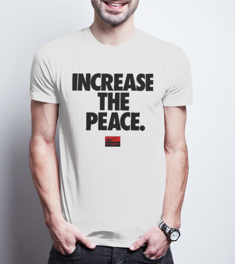 Increase The Peace Stussy Red Swoosh T-Shirt