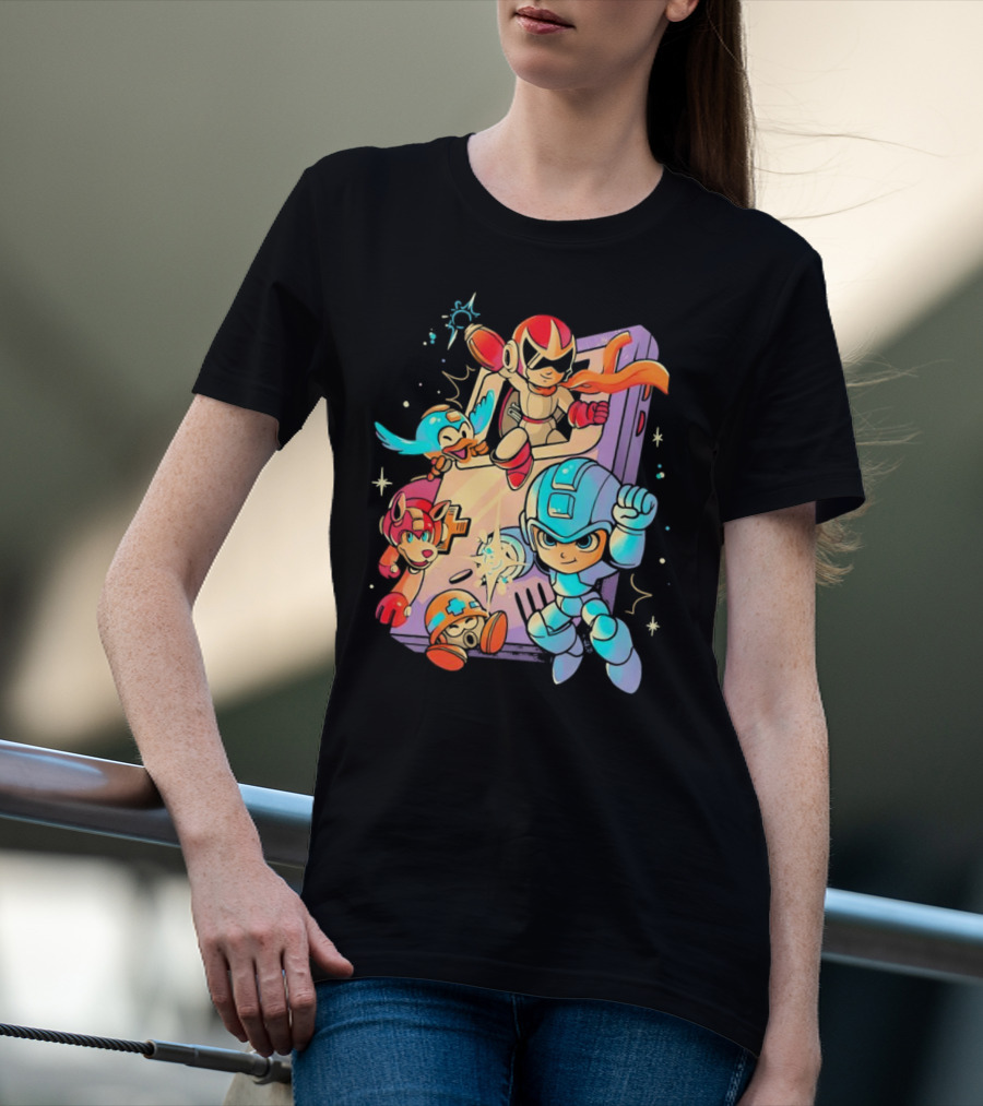 Mega Man And Friends Adventure With Console Elements T-Shirt