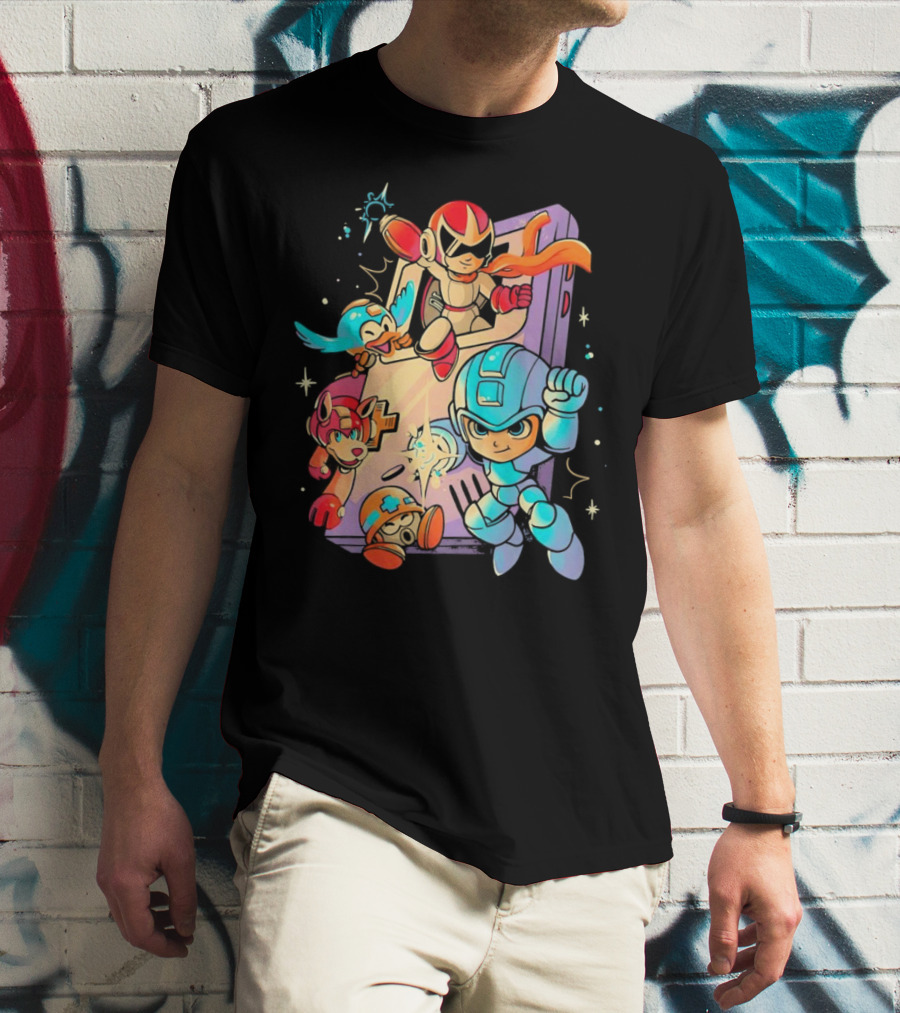 Mega Man And Friends Adventure With Console Elements T-Shirt