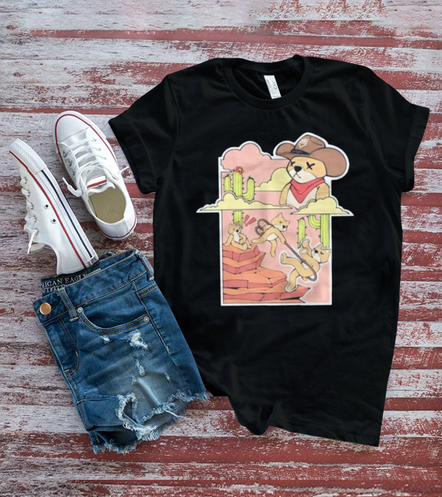 Rich And Lonely Outlaw Richie Cowboy Bear Adventure Cactus Desert T-Shirt