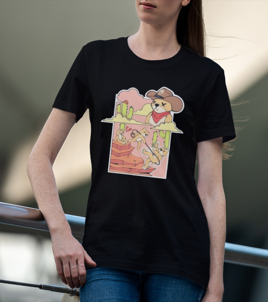 Rich And Lonely Outlaw Richie Cowboy Bear Adventure Cactus Desert T-Shirt