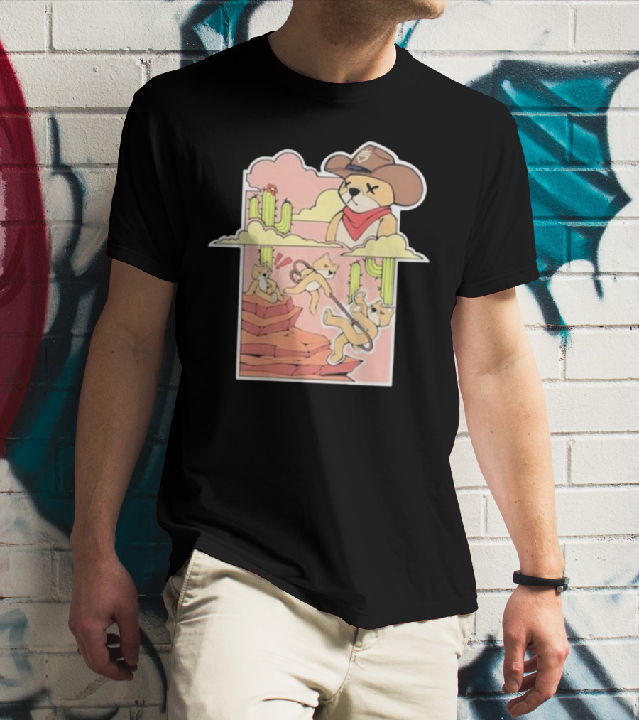 Rich And Lonely Outlaw Richie Cowboy Bear Adventure Cactus Desert T-Shirt