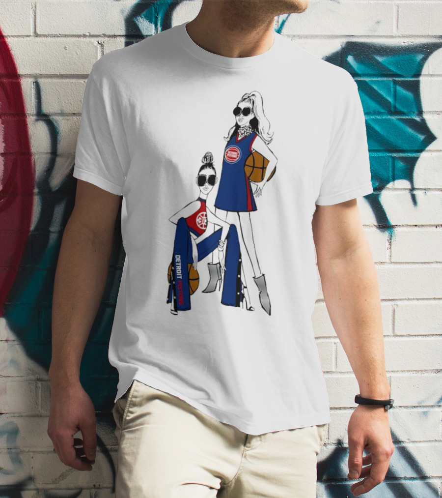 Detroit Pistons G-III 4Her Basketball Fashion Sisters Fitted Girls T-Shirt
