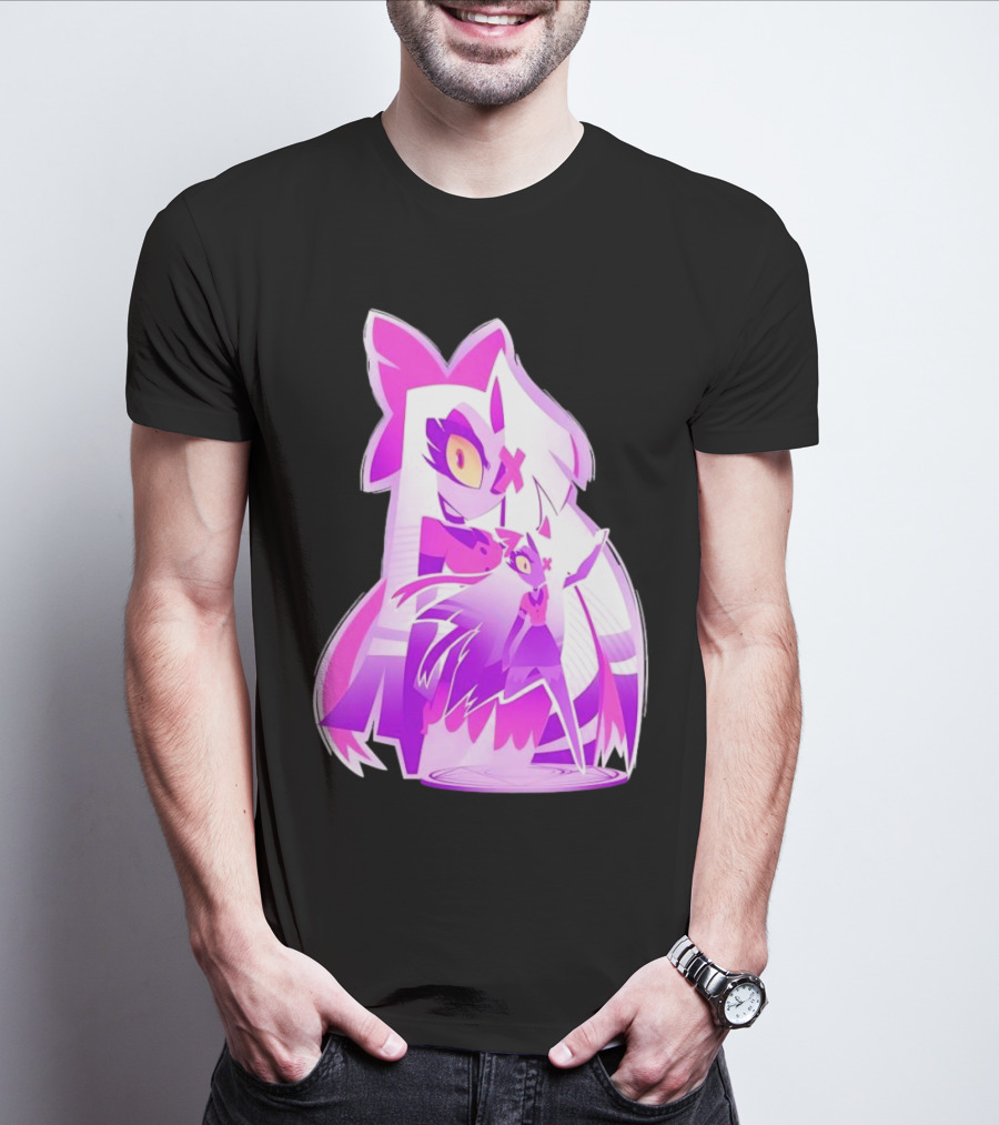 Exorcist Angel Hazbin Hotel Game Purple Character T-Shirt