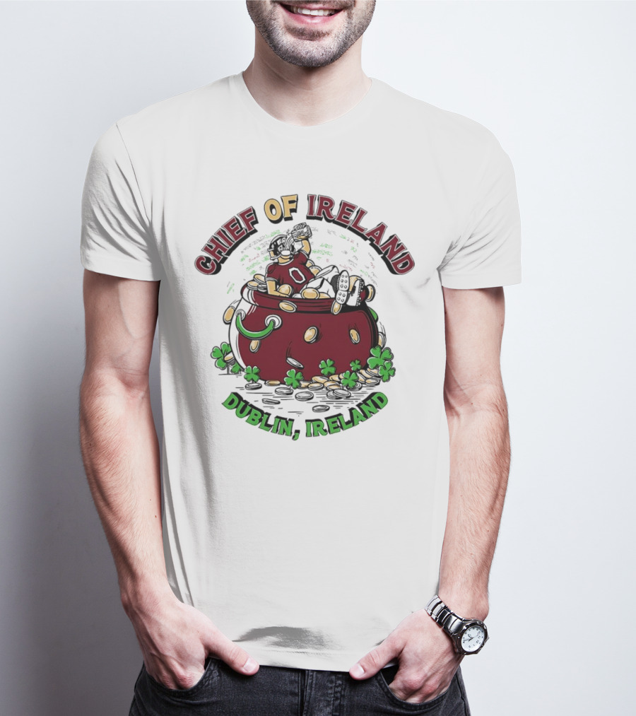 Chief Of Ireland Dublin Ireland Pot Of Gold And Shamrock-Themed T-Shirt