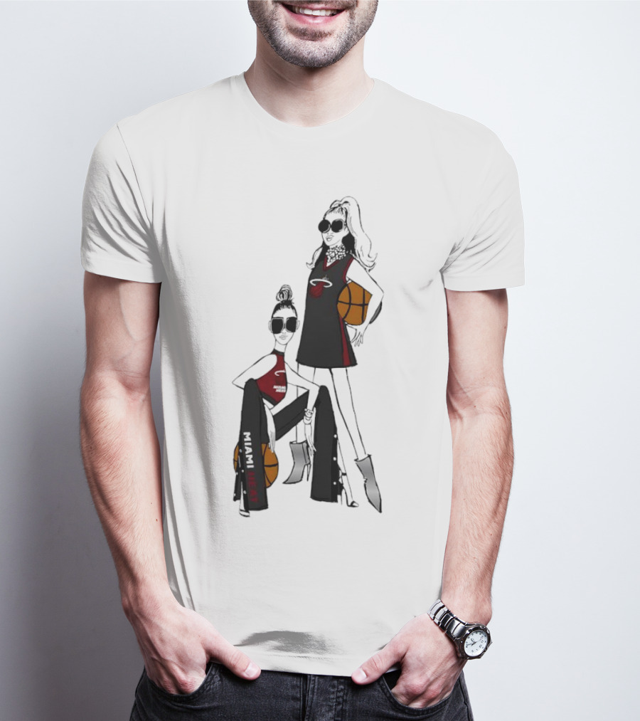 Miami Heat G-III 4Her Basketball Girls Fitted Fashion Lineup T-Shirt