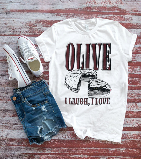 OLIVE I Laugh I Love Black Burger Joke T-Shirt