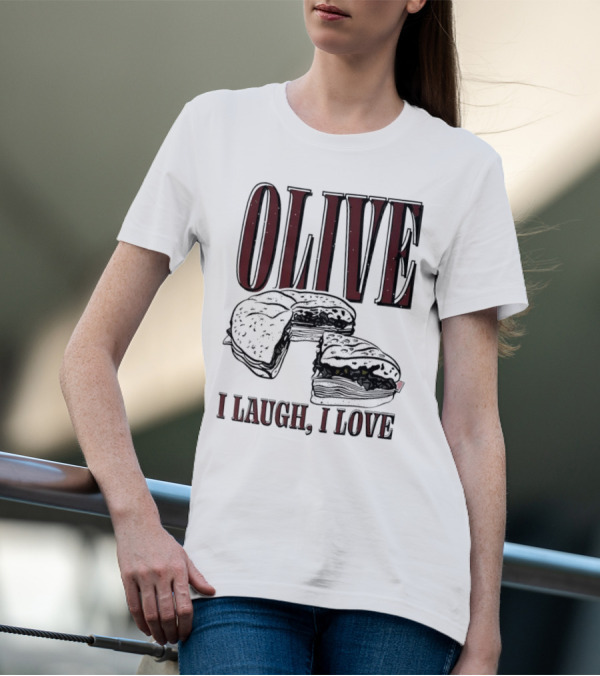 OLIVE I Laugh I Love Black Burger Joke T-Shirt