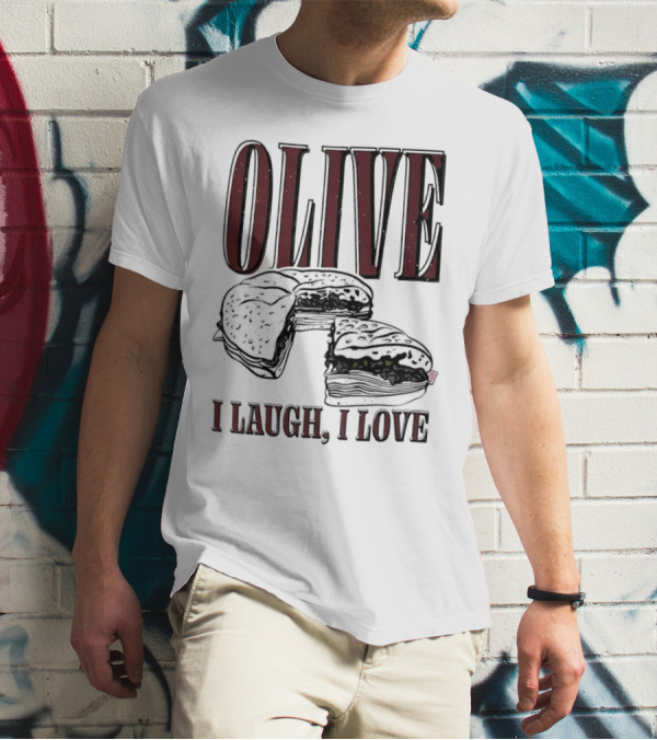 OLIVE I Laugh I Love Black Burger Joke T-Shirt