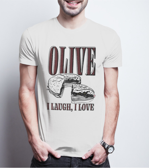 OLIVE I Laugh I Love Black Burger Joke T-Shirt