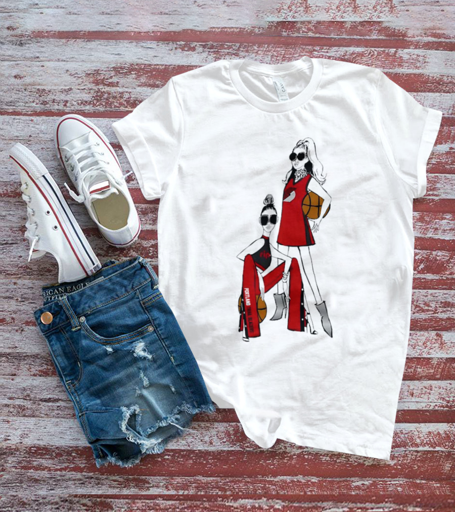 Portland Trail Blazers Rip City Basketball G-III 4Her Girls Fitted T-Shirt