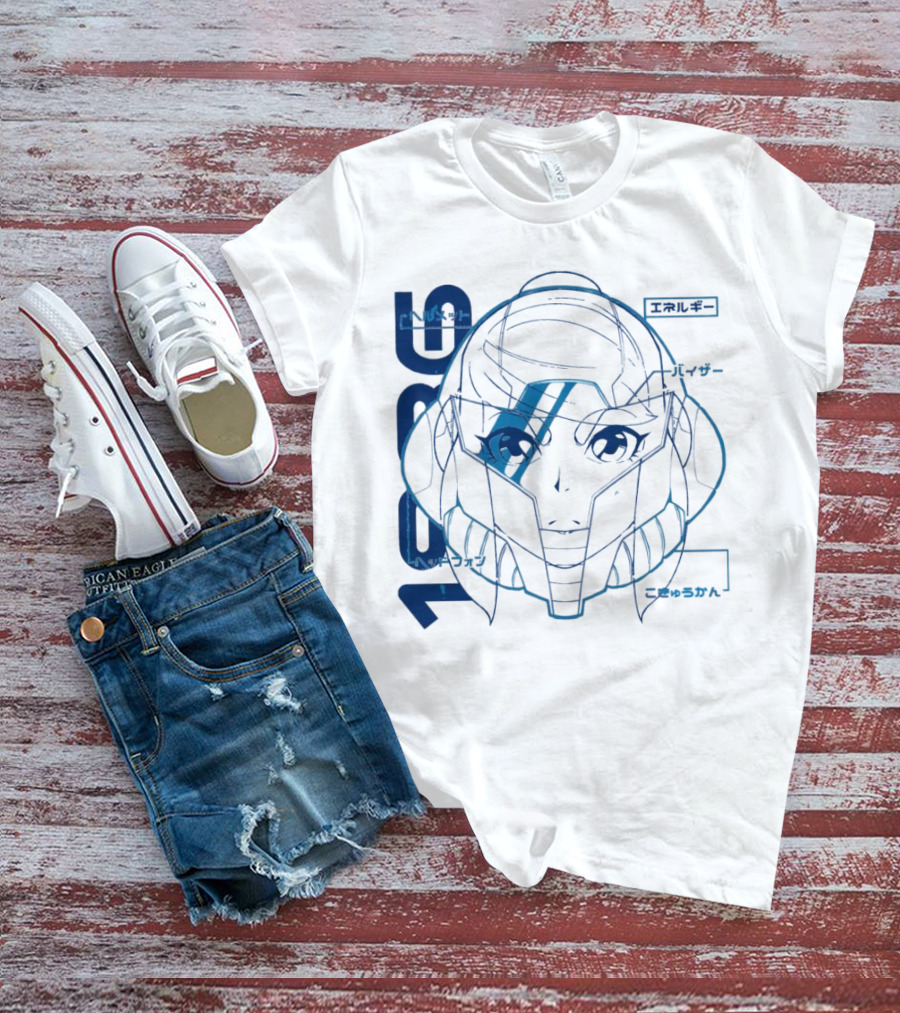 Samus Aran Metroid Heroine 1986 Visor Energy Icon Japanese T-Shirt