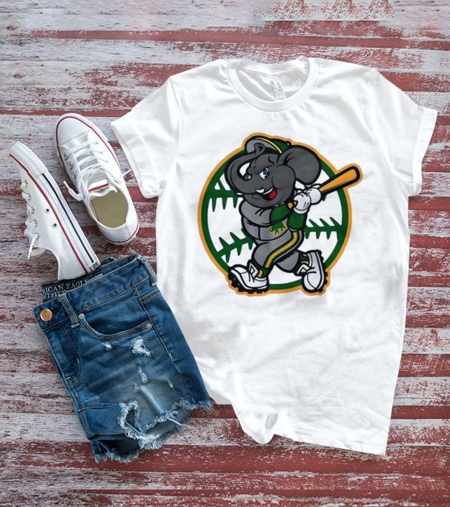 Oakland Baseball Elephant Batting Logo MLB T-Shirt