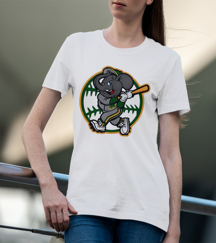 Oakland Baseball Elephant Batting Logo MLB T-Shirt