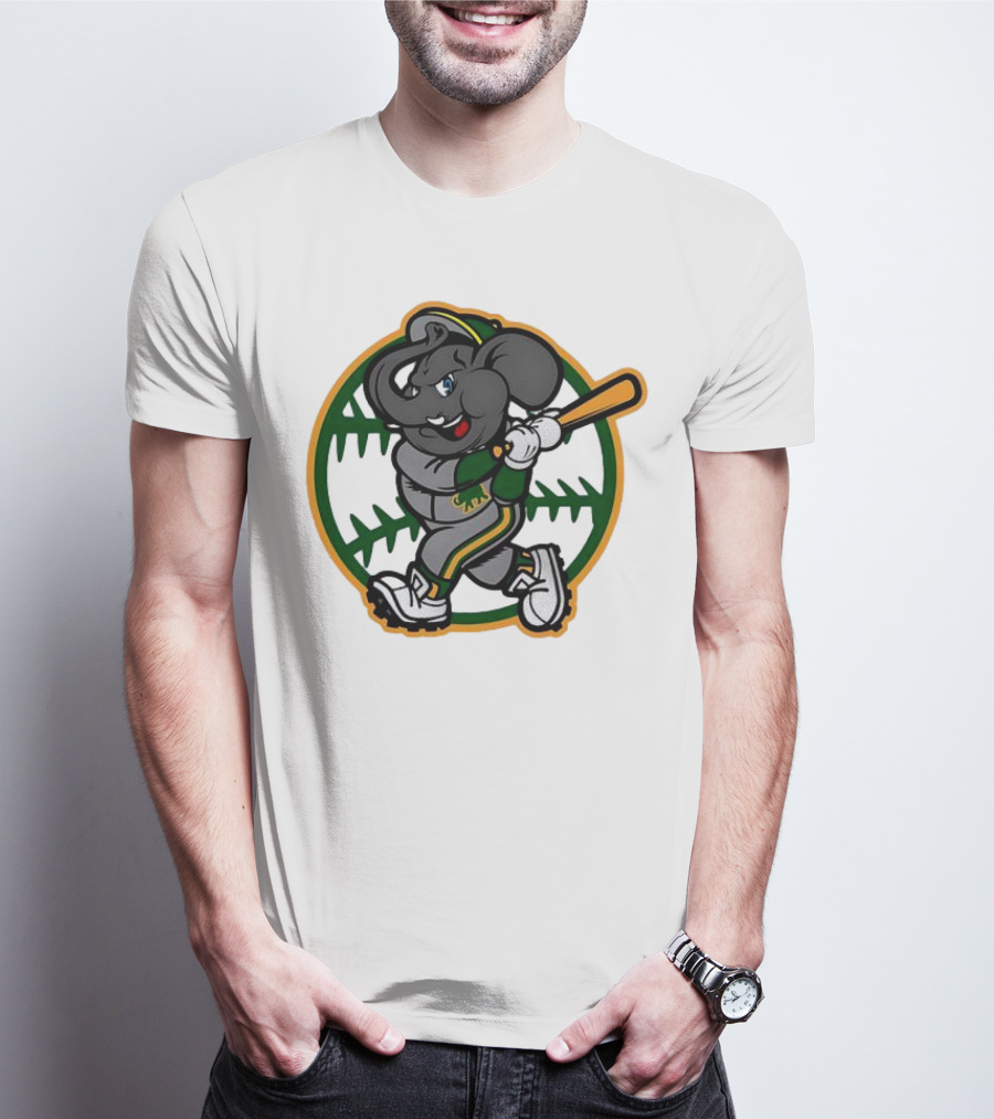Oakland Baseball Elephant Batting Logo MLB T-Shirt