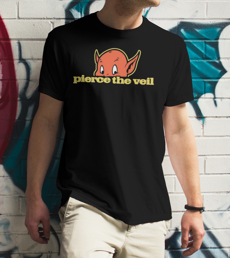 Pierce The Veil Devil Icon Red Cartoon Head T-Shirt