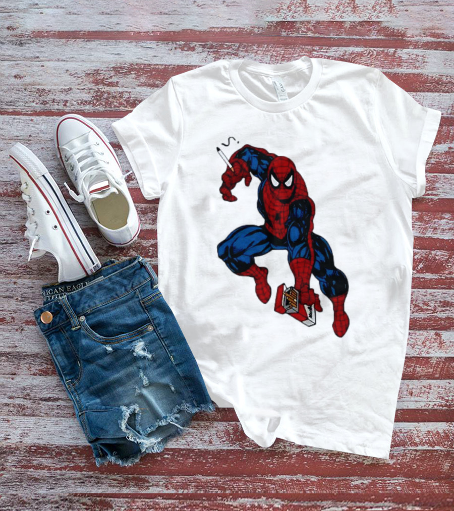 Spider-Man Smokerman Smoking Cigarette Comic T-Shirt