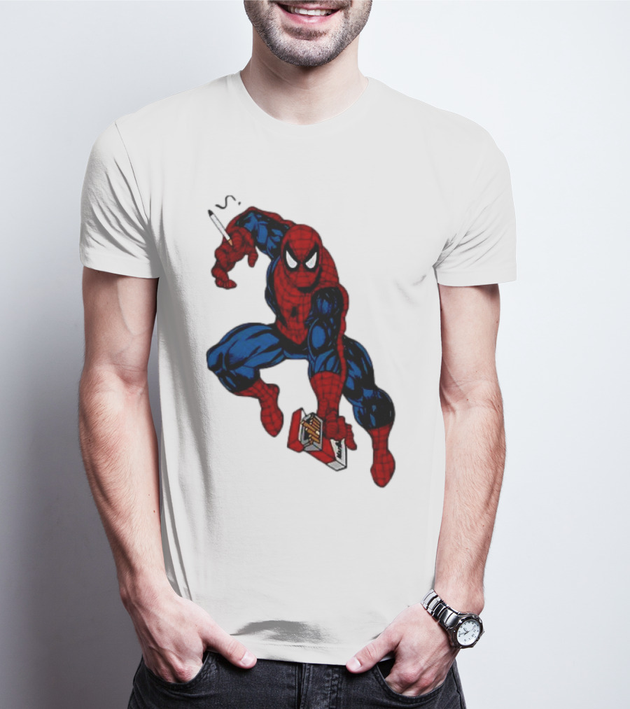 Spider-Man Smokerman Smoking Cigarette Comic T-Shirt