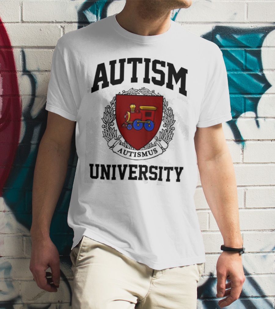AUTISM UNIVERSITY AUTISMUS CREST CREWNECK T-Shirt
