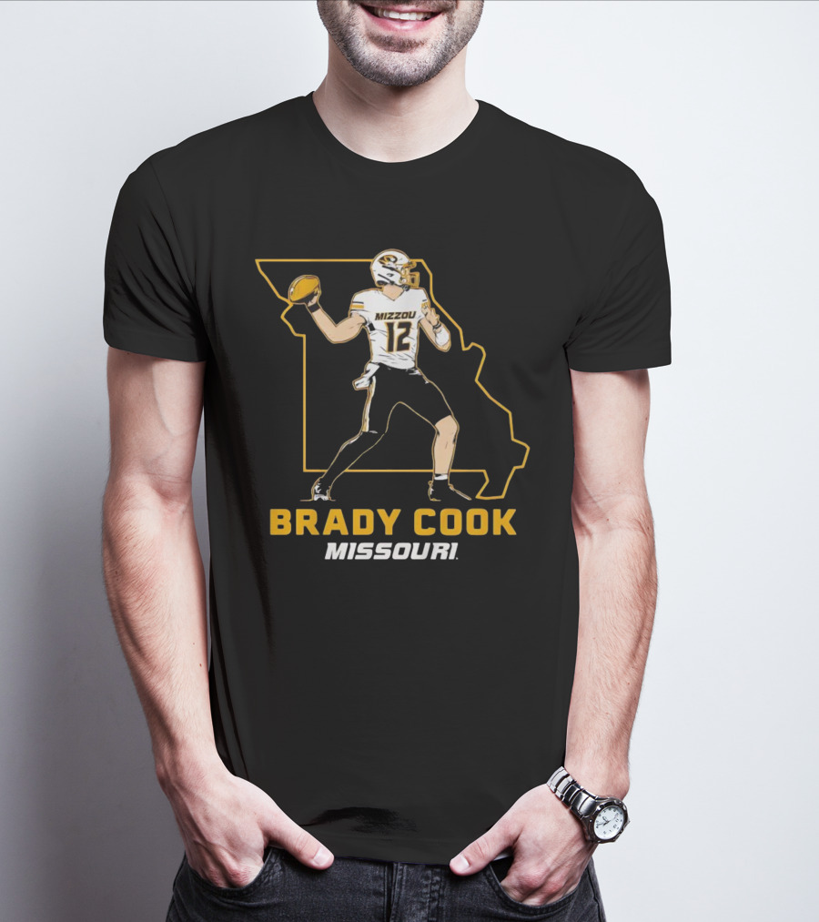 Brady Cook Mizzou Missouri Football Player 12 T-Shirt
