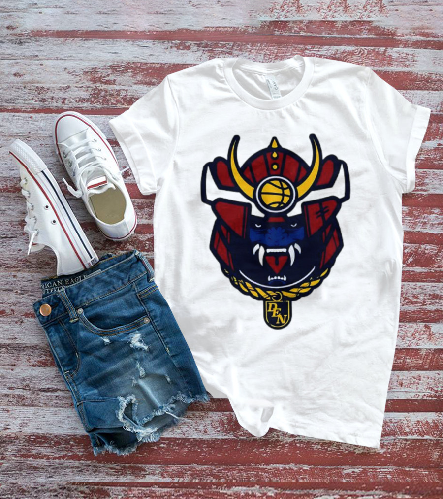 Denver Nuggets Samurai Helmet Emblem With DN Badge T-Shirt
