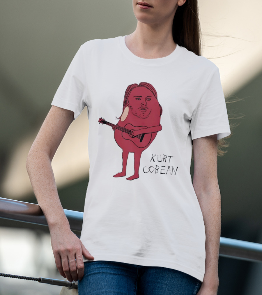 Kurt Cobean Guitar Bean Character T-Shirt
