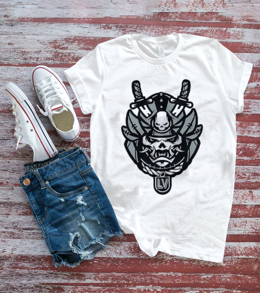 Las Vegas Raiders Samurai LV Skull Emblem T-Shirt