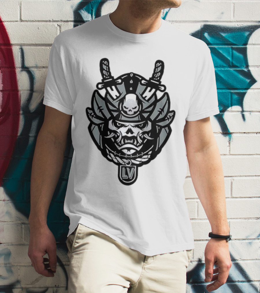 Las Vegas Raiders Samurai LV Skull Emblem T-Shirt