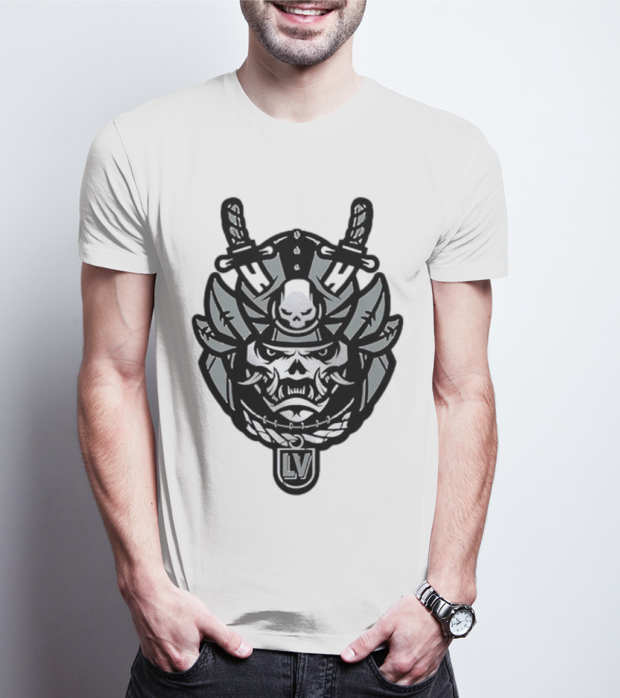 Las Vegas Raiders Samurai LV Skull Emblem T-Shirt