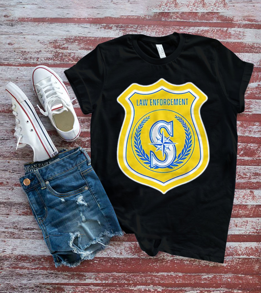 Seattle Mariners Law Enforcement Badge Shield S T-Shirt
