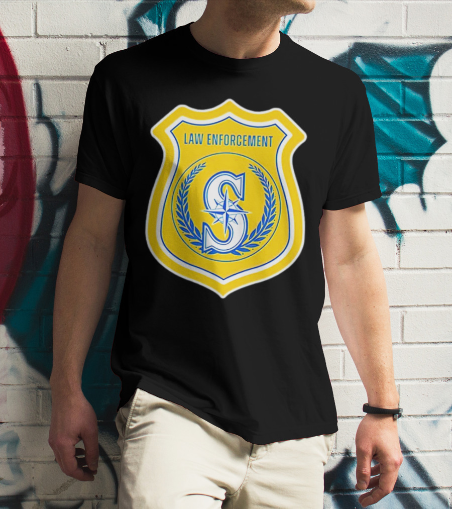 Seattle Mariners Law Enforcement Badge Shield S T-Shirt