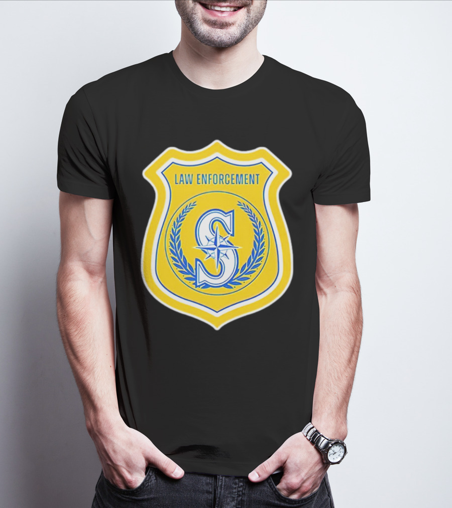 Seattle Mariners Law Enforcement Badge Shield S T-Shirt