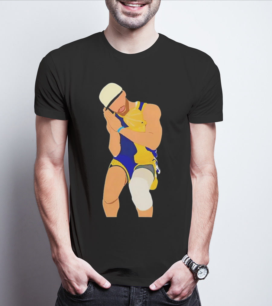 Steph Curry Night Night Basketball Pose With Trophy T-Shirt