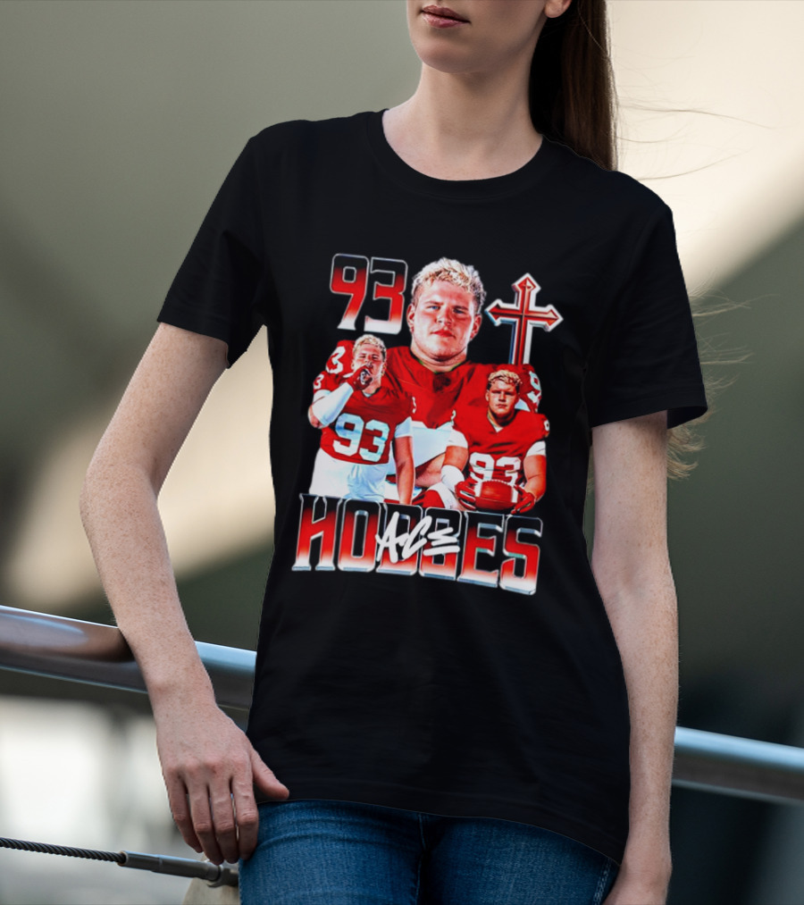 93 Ace Hodges Oklahoma Sooners Football Player Cross T-Shirt