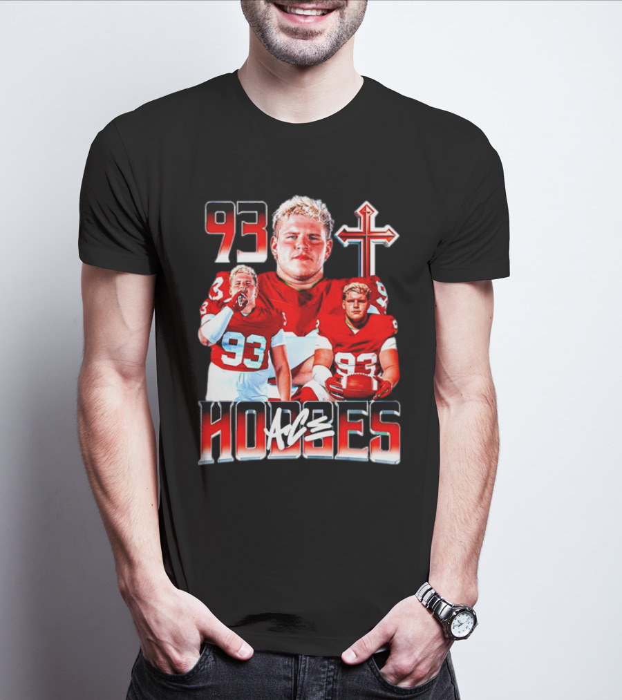 93 Ace Hodges Oklahoma Sooners Football Player Cross T-Shirt