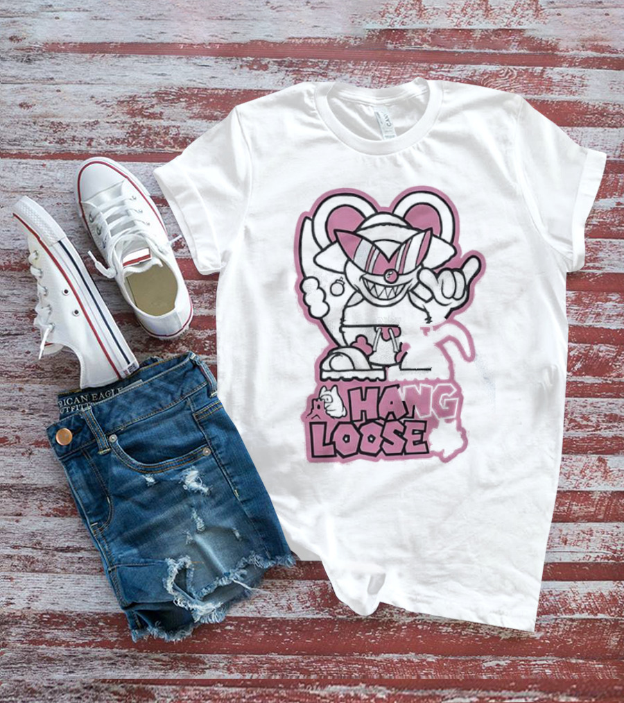 Coneyfest Hang Loose Retro Cartoon Mouse Hand Gesture T-Shirt