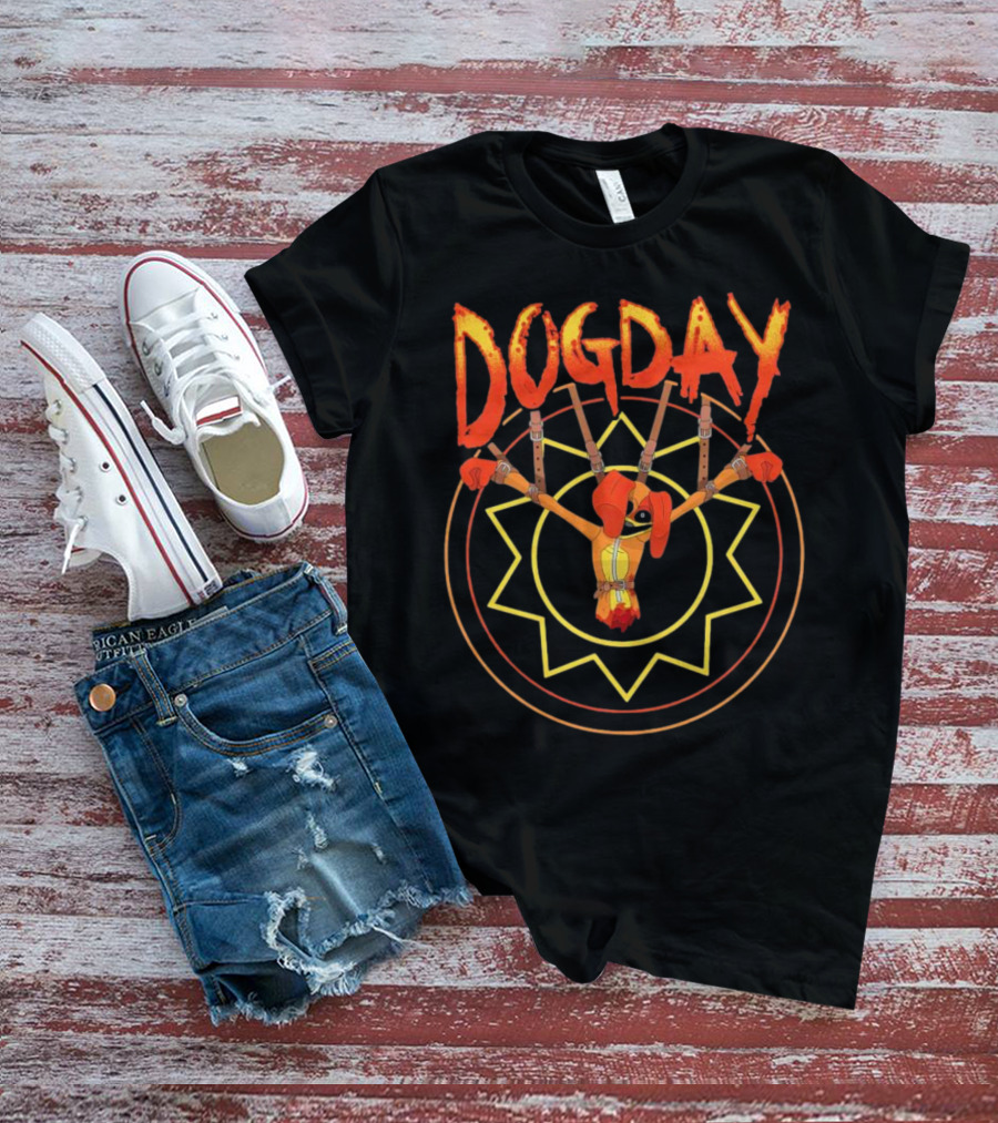 Dogday Monster Puppet With Sunburst Background T-Shirt