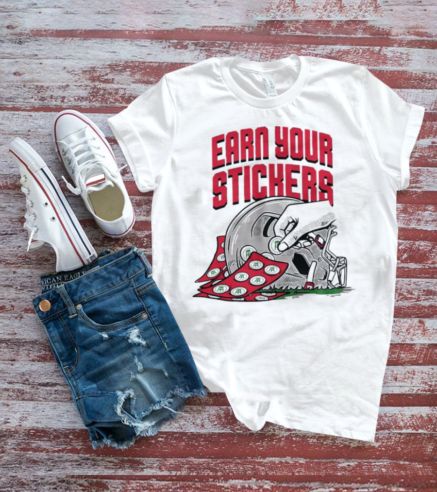 Ohio State Buckeyes Earn Your Stickers Helmet Skull Football T-Shirt