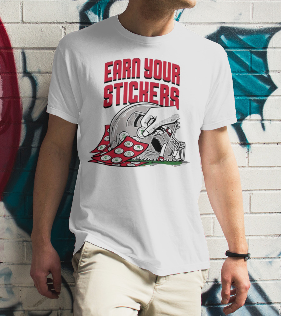 Ohio State Buckeyes Earn Your Stickers Helmet Skull Football T-Shirt