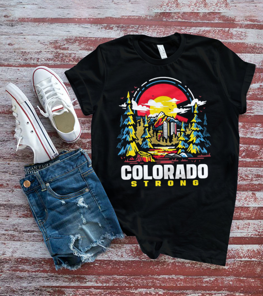 Dude Dad Colorado Strong Forest Sunset Mountains T-Shirt
