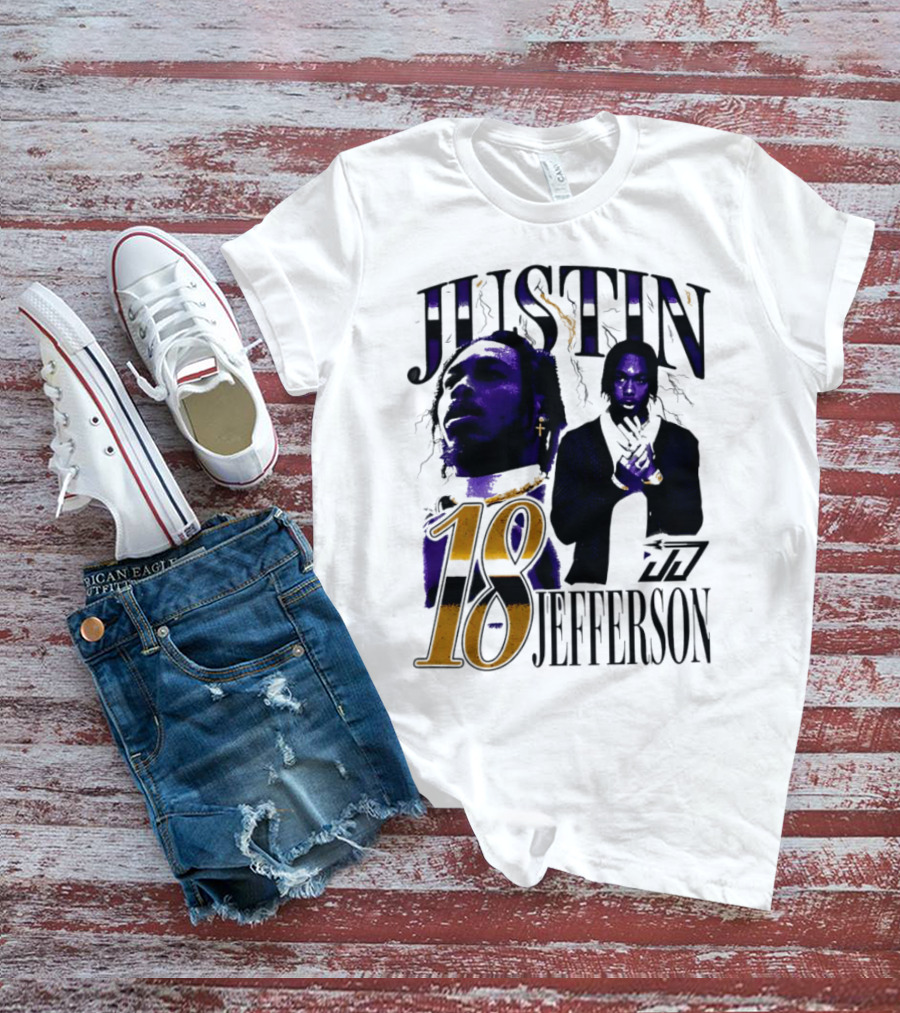 Justin Jefferson 18 Minnesota Vikings Lightning T-Shirt